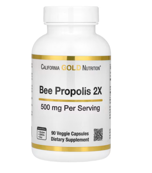 California Gold Nutrition, Propolis d'abeille 2X, Extrait concentré, 500 mg