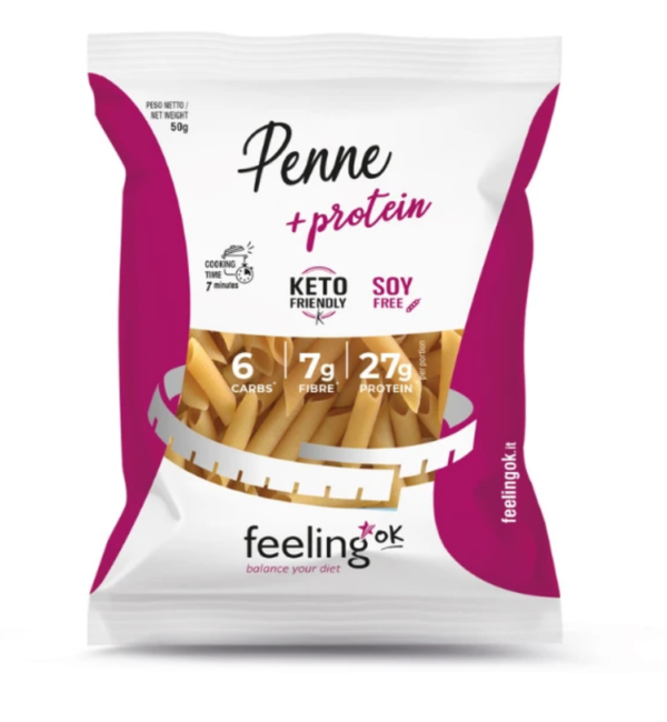 Feeling Ok, Pâtes Penne, 55% de Protein, 50g