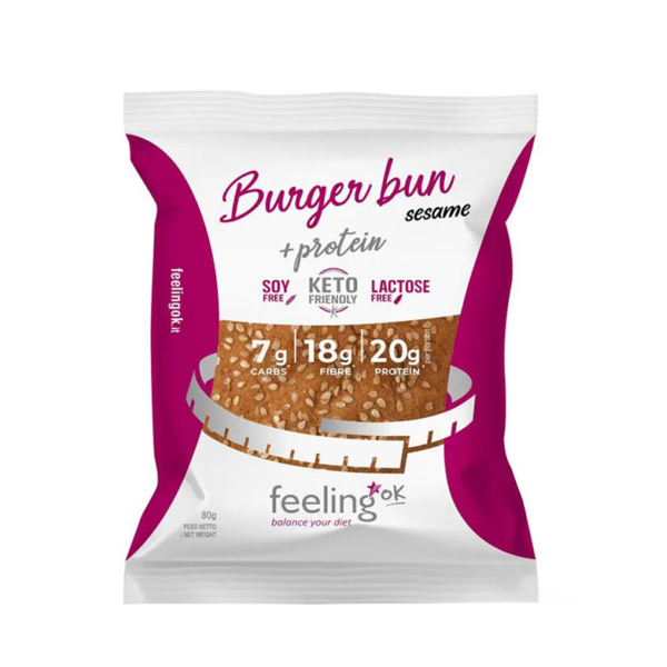 Feeling Ok, Burger Bun (20gr of protein), 80 gr